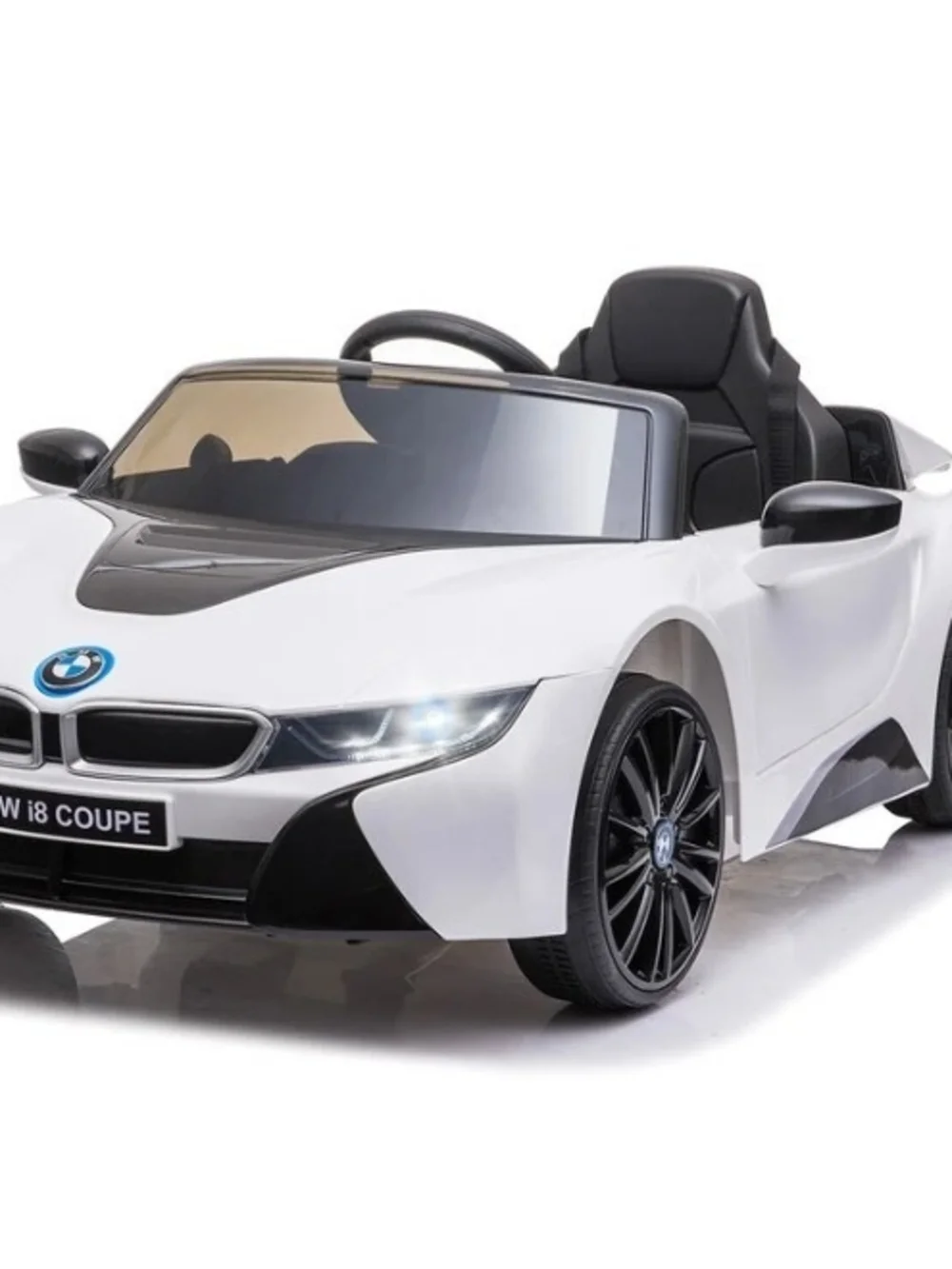 BMW Kids Ride-On Car in White with Black Accent